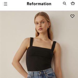 Reformation Canyon Knit Tank Black Size Medium